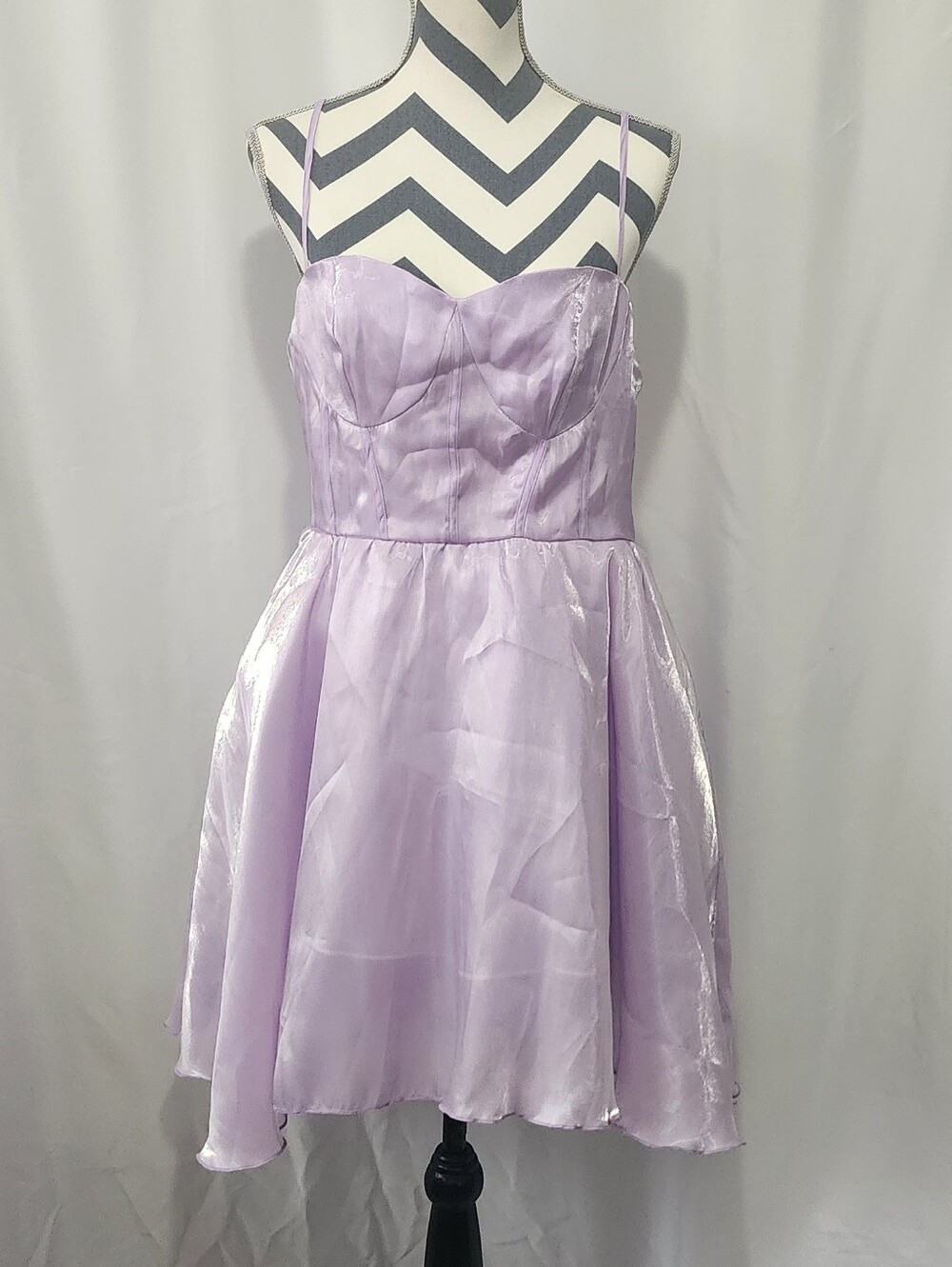 Lilac Spaghetti-Strap Party Dress